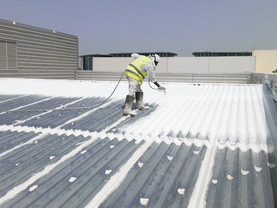Heat proofing applied to corrugated industrial roof